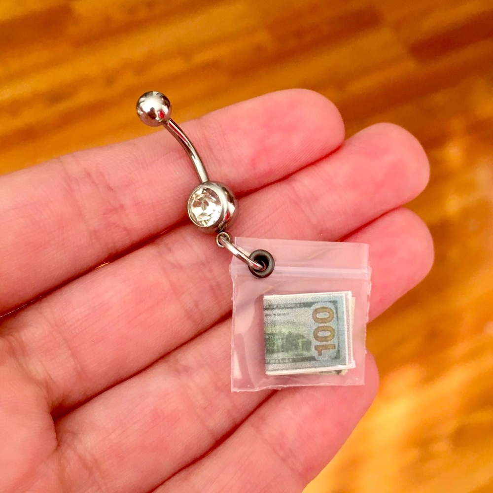 Money Bag Belly Button Ring